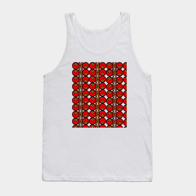 Circular geometric pattern with red and orange circles Tank Top by Ezzkouch